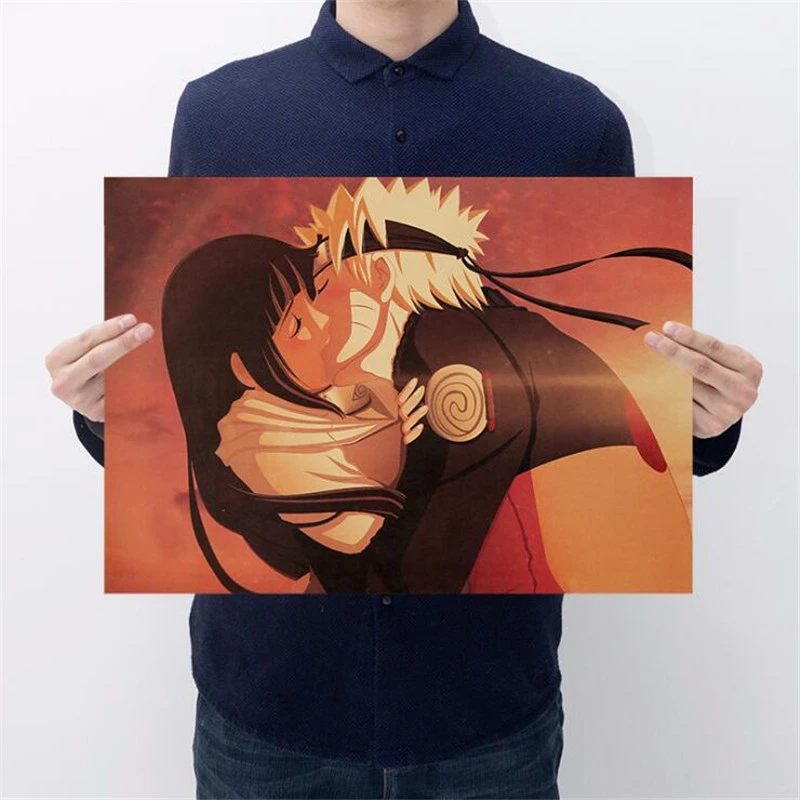 Classic Naruto Figure Sasuke Pain Neji Painting Anime Poster Vintage Decoracion Wall Art Kraft Paper Posters Wall Stickers - Цвет: Style4