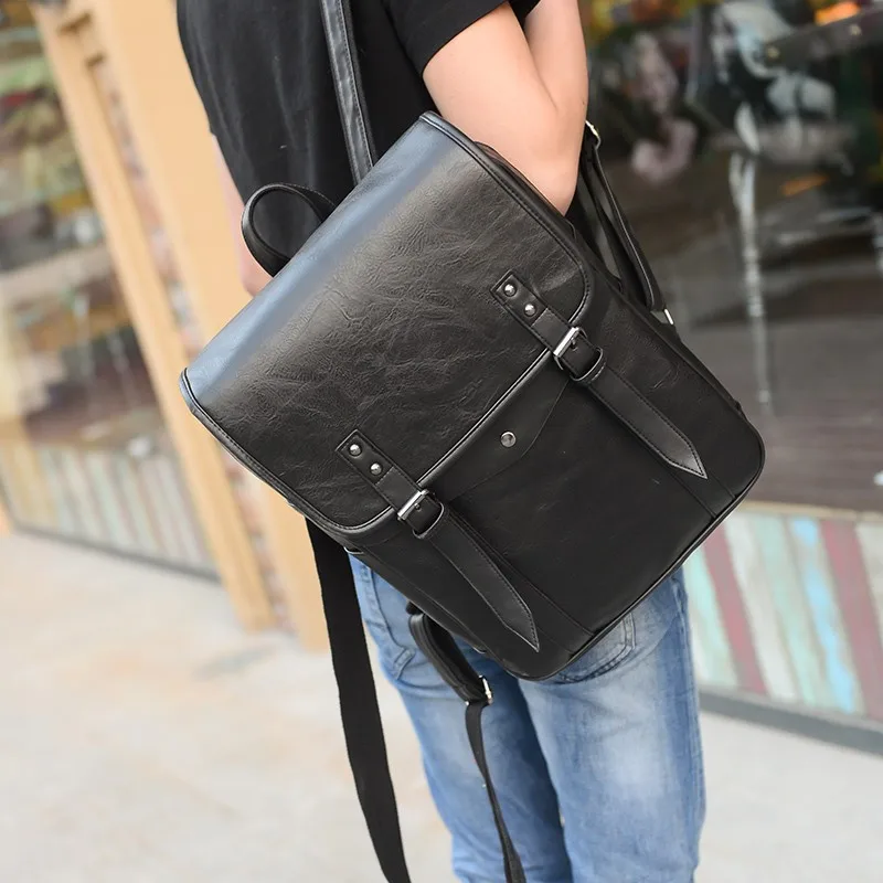 Multifunction Solid Leather Backpack Men Business Computer Back Pack Man Casual Fashion Travel Backpacks For Man Waterproof Bag 3
