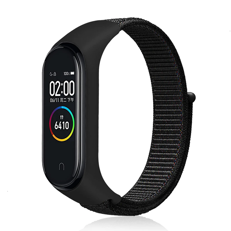 Нейлоновый ремешок на липучке для xiaomi mi band 4 band NFC смарт-часы замена xiaomi mi bracelet 3 цветной Ремешок Браслет против потери