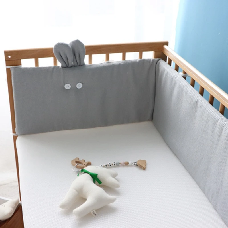 Nursery Baby Crib Bumper Newborns Baby Bed Decor Pure Thicken Cot