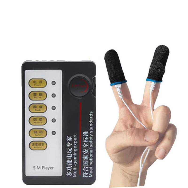 BDSM Electric Shock Nipple Clamp Breast Paste Pads Electrical Finger Gloves Vaginal Sex Orgasm Flirting Toys for Female Couples