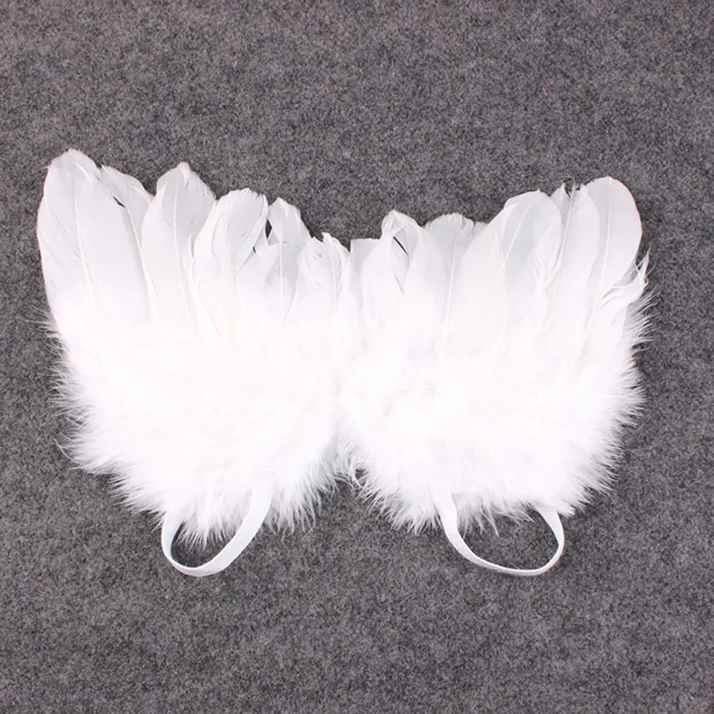 2Pcs/Set Angel Feather Wings Newborn Leaves Headband Hair Accessories Photo Shoot Outfit for Newborn Hairband Photography Props