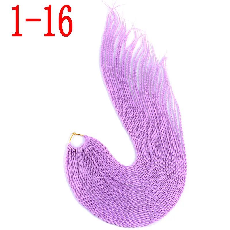 MERISIHAIR Ombre Сенегальские крученые волосы на крючках косички 24 дюйма 30 корней/упаковка синтетические косички волосы для женщин серый, синий, розовый, бро - Цвет: 1-16