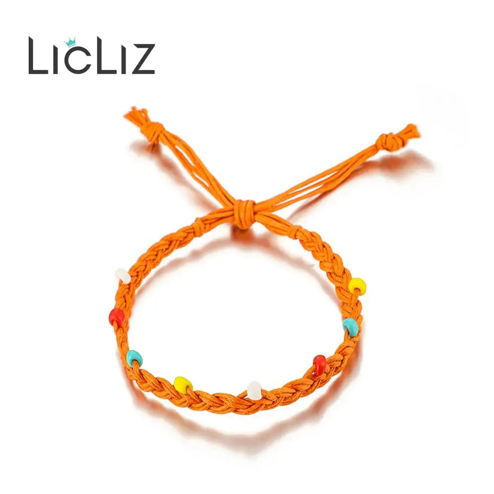 LicLiz Новая Мода Boho веревка обруча Браслет Набор для женщин 5 цветов 1 комплект ручной работы Плетение плетеный браслет Pulseras LPB0497C