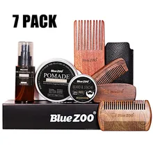 7 шт. набор мужской Уход за волосами мужские волосы уход за бородой крем для бороды масляная голова меч гребень воск для волос