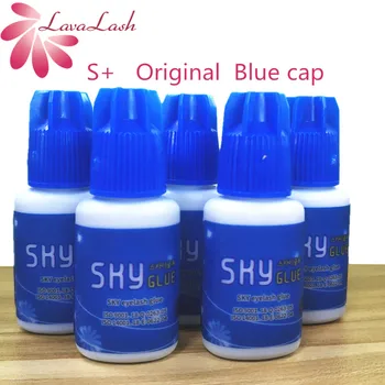 

Free Shipping Sky Glue Blue Cap for Eyelash Extensions 5 bottles/lot 1-2 seconds fast dry eyelash glue Adhesive S+ type,5ml