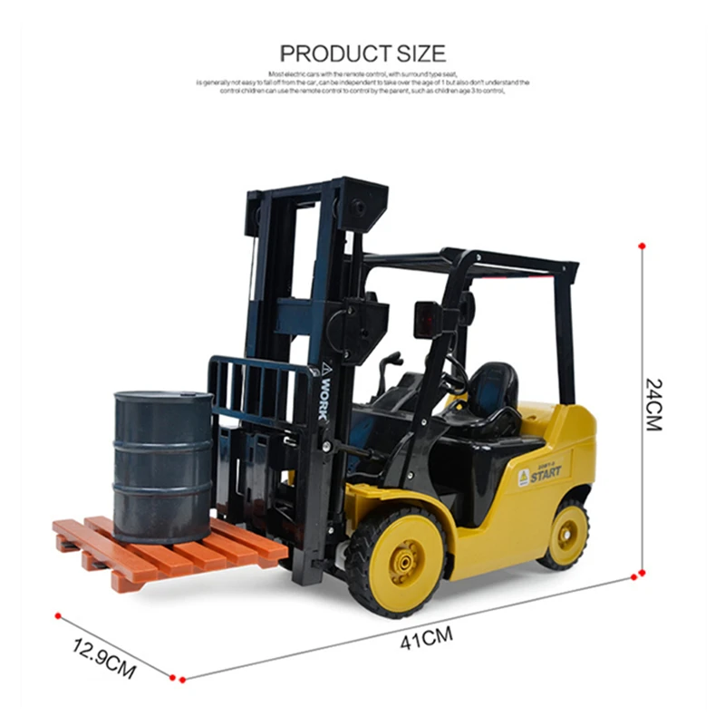 High Simulation Forklift Truck 2.4G RC Forklift Truck Loader Truck Auto Demo Lifting Music Light Car Engineering vehicle Boy Toy 6