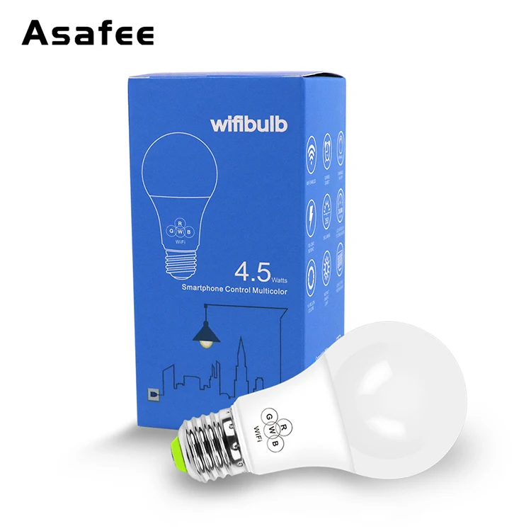 Asafee Magic Home Wifi смарт-лампы в виде светодиодный светильник E27 RGB 4,5 Вт 7 Вт умный Светильник лампы 220v 110v Совместимость с Alexa Google Home