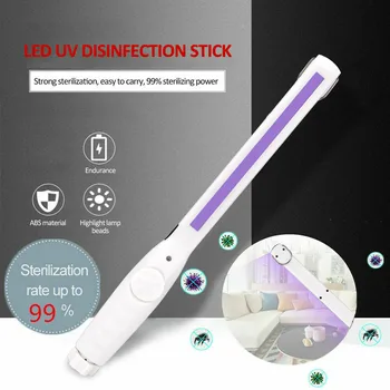 

Portable Sterilize UV-C Light Germicidal UV Lamp Handheld UV-C Germicidal Lamp Disinfection Lamp Portable Home Travel 8LED