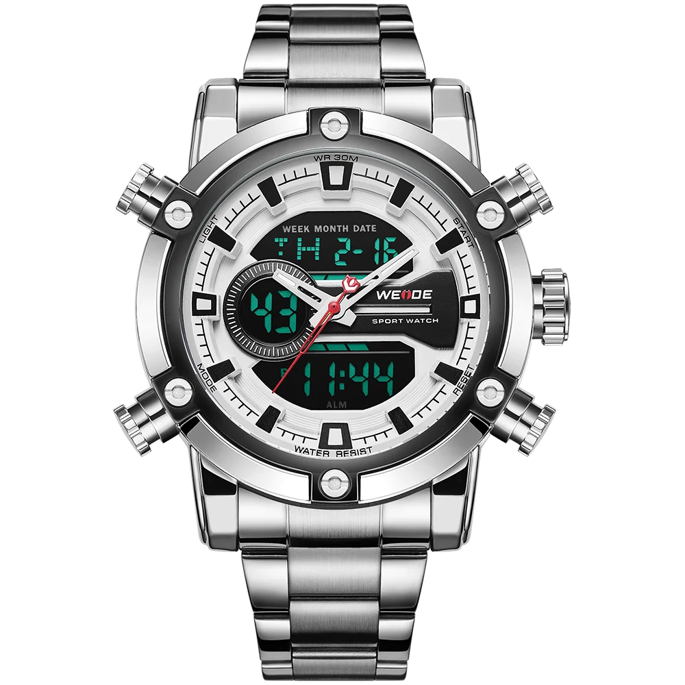 WH9603-2C WEIDE часы европейские роскошные мужские спортивные Бизнес Кварцевые move Мужские t аналоговые lcd Цифровые Автоматические часы с датой и будильником мужские часы - Цвет: WH9603-2C