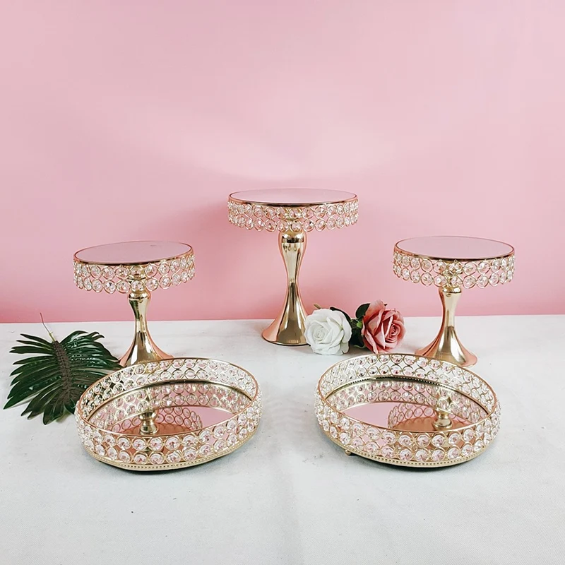 3 -15pcs cupcake 3 tier cake stand set gold color good qualtiy