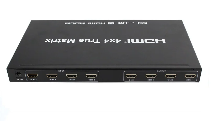 HDMI Matrix 4x4 HD 4K x 2K HDMI переключатель разветвитель 4 входа 4 выхода 3D 1080P 60 Гц настоящий матричный конвертер адаптер+ пульт дистанционного управления