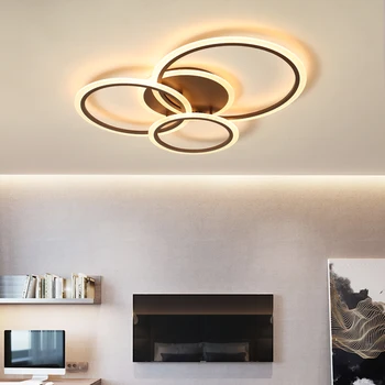 

White/Brown modern Led Chandelier lighting for bedroom Living room metal+Acrylic lustre luminaria lampadario Ceiling Chandelier