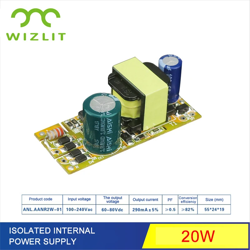 

20W Lighting Transformers Built-in Transformers for Lighting Power Supply Built-in Input Voltage 100-240V Output Voltage 60-80V