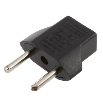 

Universal EU Adapter Plug 2 Flat Pin To EU 2 Round Pin Plug Socket Power Charger Travel Necessity Household Use