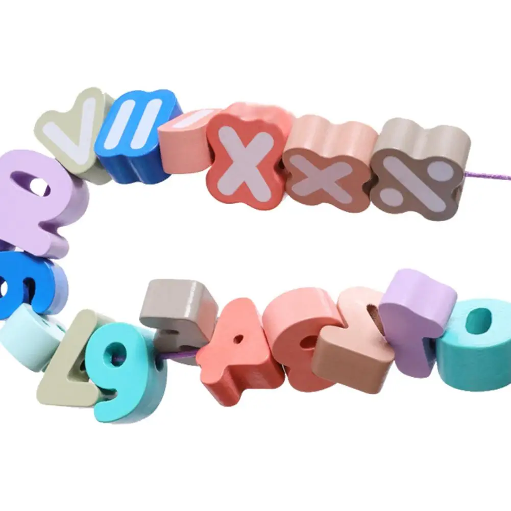 Wooden Farm Number Ocean Letter Beads Multi Purpose Beads Children Toy For Children Education Jewelry Making DIY Bracelet