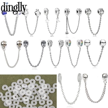 

DINGLLY Rose Gold Cartoon Anime Safety Chain DIY Fashion Charm Brands Bracelets Bangles Heart Shape Accessories Gifts