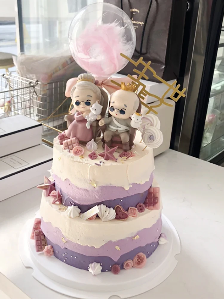 Cake Topper per nonno nonna longevità famiglia decorazioni per torte di  compleanno regali d'amore - AliExpress