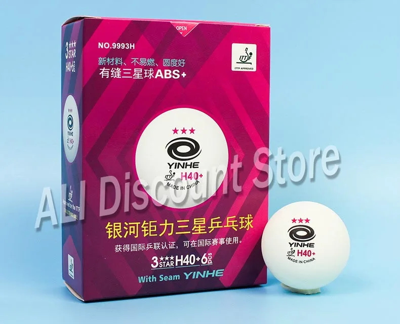 YINHE Galaxy 3-Star Прошитые шарики для настольного тенниса пластиковые 40+ ITTF одобренные белые Поли шарики для пинг-понга