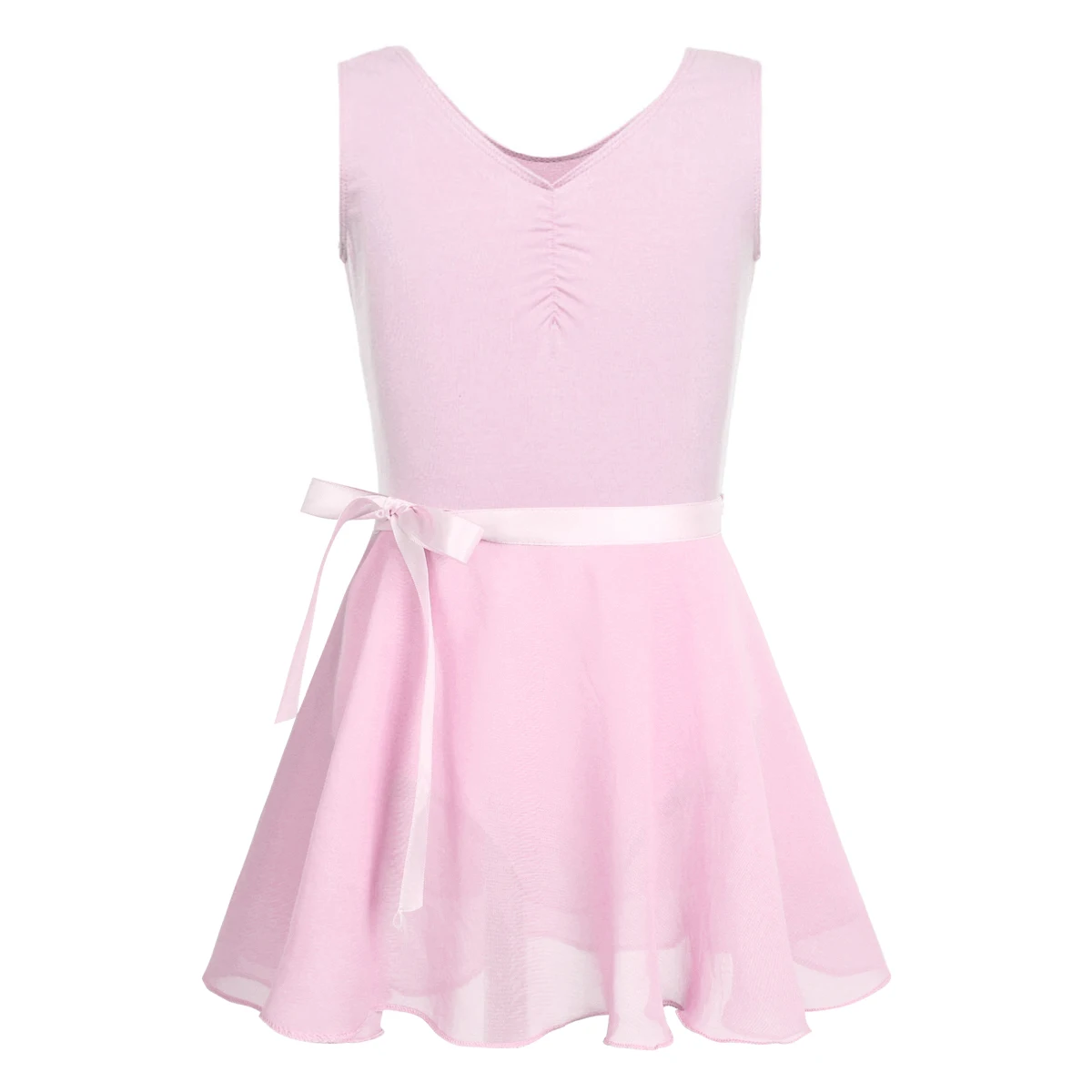 

Girls Ballet Tutu Dress Kids Gymnastics Tulle Skirted Leotards Sleeveless Ballet Costumes With Tied Skirt Dance 2 Pcs Outfit