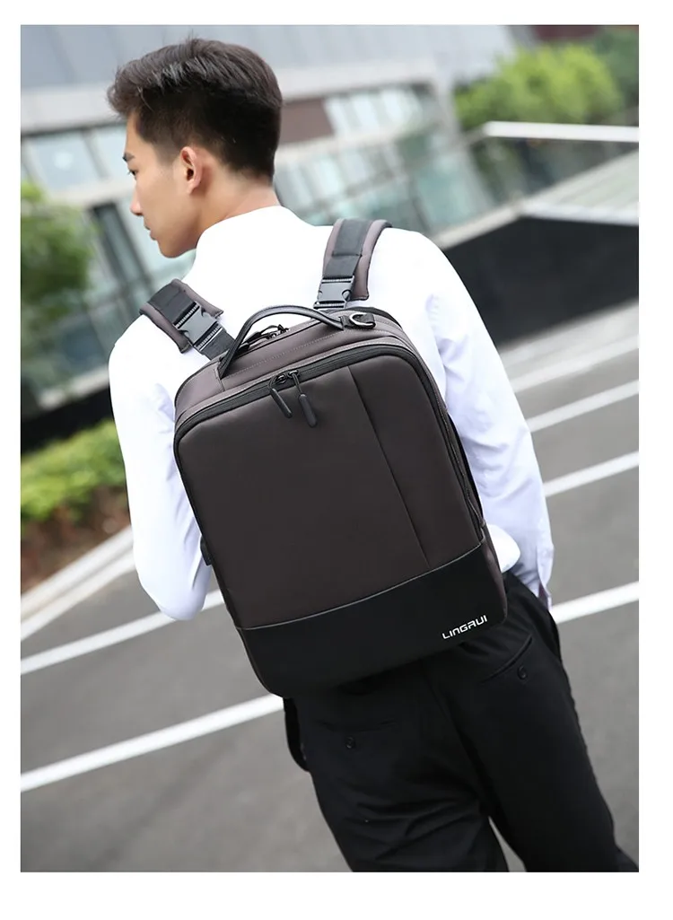 Многофункциональный деловой мужской водонепроницаемый рюкзак для компьютера с usb зарядкой, рюкзак для путешествий, Портативный Женский рюкзак для ноутбука, черный