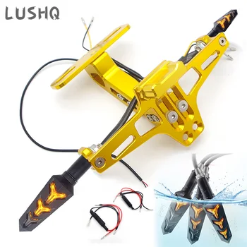 

Motorcycle License Plate Holder Number Tail Tidy With LED For KAWASAKI ER6F Z800 WINDSHIELD VULCAN 900 CLASSIC ZX9R Z750