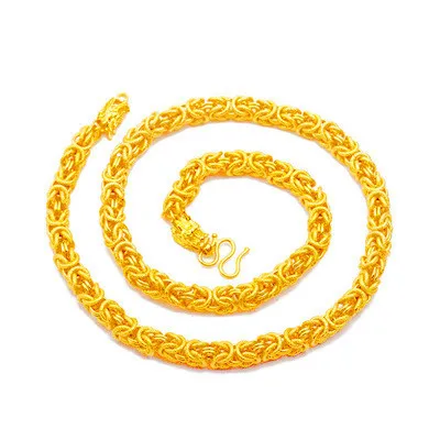 

Leading Linen Finish Robes Big Necklace Viet Nam Alluvial Gold Accessories Men Cool Copper Gold Plated Chain Wechat Business Sup