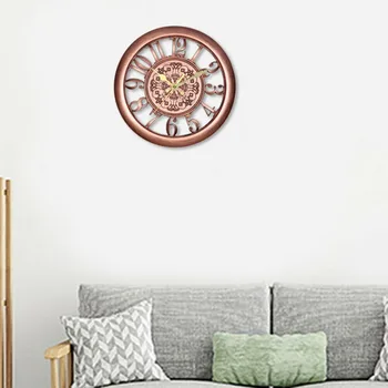 

11 inch Retro Round Wall Clock Silent Quartz Movement Clock Numeral Time Watch Vintage Rustic Craft Home Room Decor