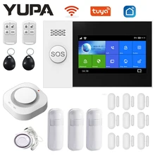 TUYA – kit système d'alarme de sécurité sans fil, wi fi, GSM, 433MHz, contrôle avec application SmartLife, détecteur de fumée, capteur de porte, pour maison connectée