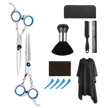 

12pcs Professional Hair Cutting Scissors Quality Stainless Steel Barber Thinning Scissors Hair Comb Cape Clips Hairdressing Set
