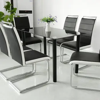 

2PCS/Set Bow-shaped Dining Chair Household 4 Grid Backrest Simple Bar Chairs Safety Non-slip Foot Pad Nordic Stainless Steel HWC