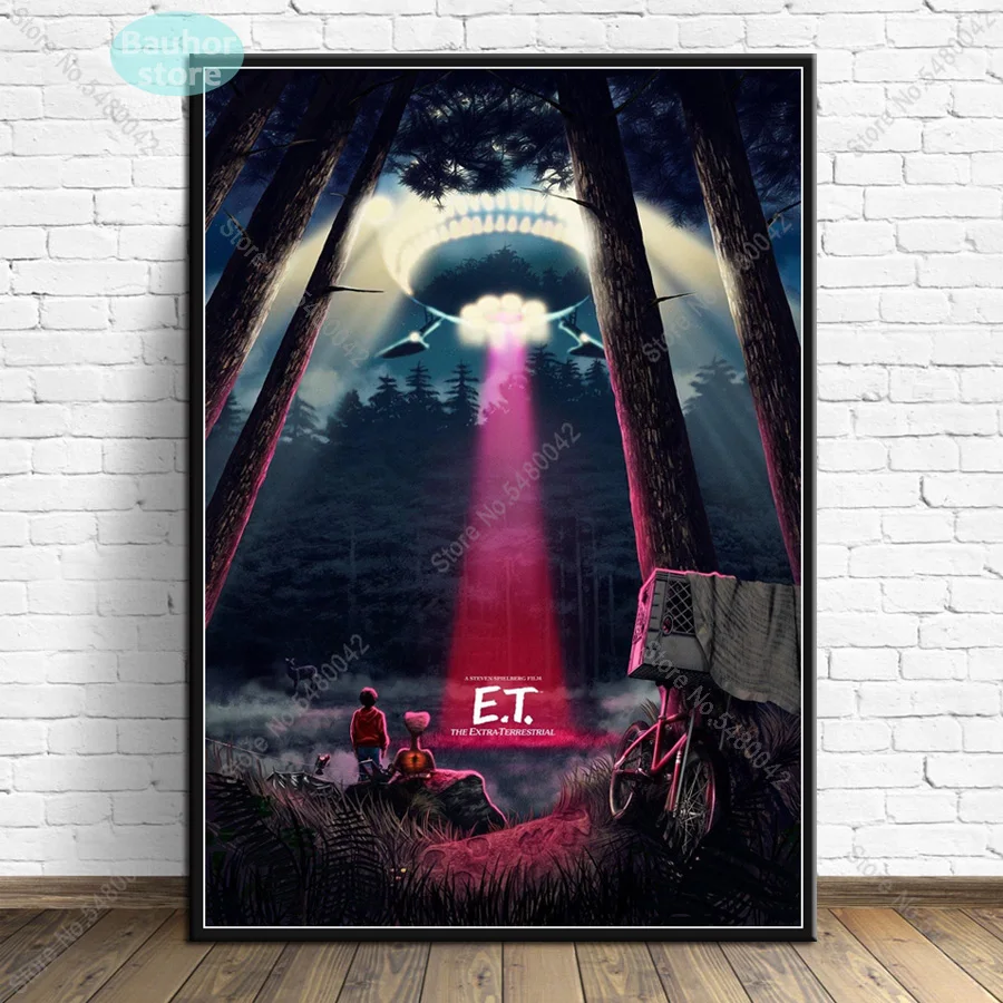 Арт-плакат E.T. ET 1982 классический научно-фантастический фильм Экстра-эфирные плакаты и печать, Картина Настенная живопись на холсте для домашнего искусства