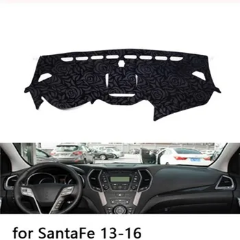

Rose Pattern Non-slip Dashmat Dash Mat Dashboard Cover Pad Carpet Car Sticker for Hyundai SantaFe IX45 Maxcruz 2013-2018 Styling