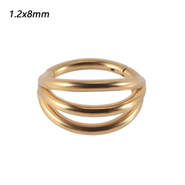 361L Surgical Steel Septum Clicker Crystal Moon Hoop Nose Ring Ear Tragus Cartilage Daith Earring 16G Piercing Body Jewelry