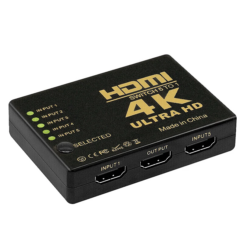 1 4 V мини-Коммутатор HDMI 3D 1080p 5x1 5-портовый 4K Переключатель Селектор сплиттер с