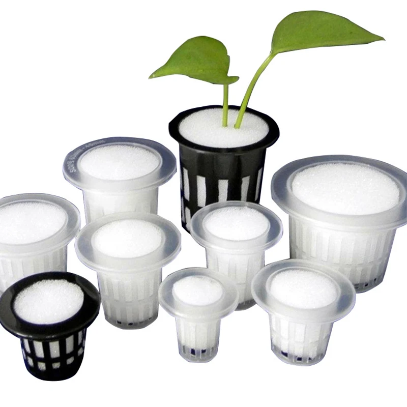

50Pcs Plant Grow Pots Net Nursery Cup Hydroponic Colonization Mesh plastic Basket Holder Aeroponic vegetable Planting Soilles