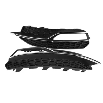 

For S3 Style Front Bumper Fog Light Grilles Gloss Black For- A3 S-Line 8V 2013 2014 2015 2016 Honeycomb Mesh Hex Front Grill