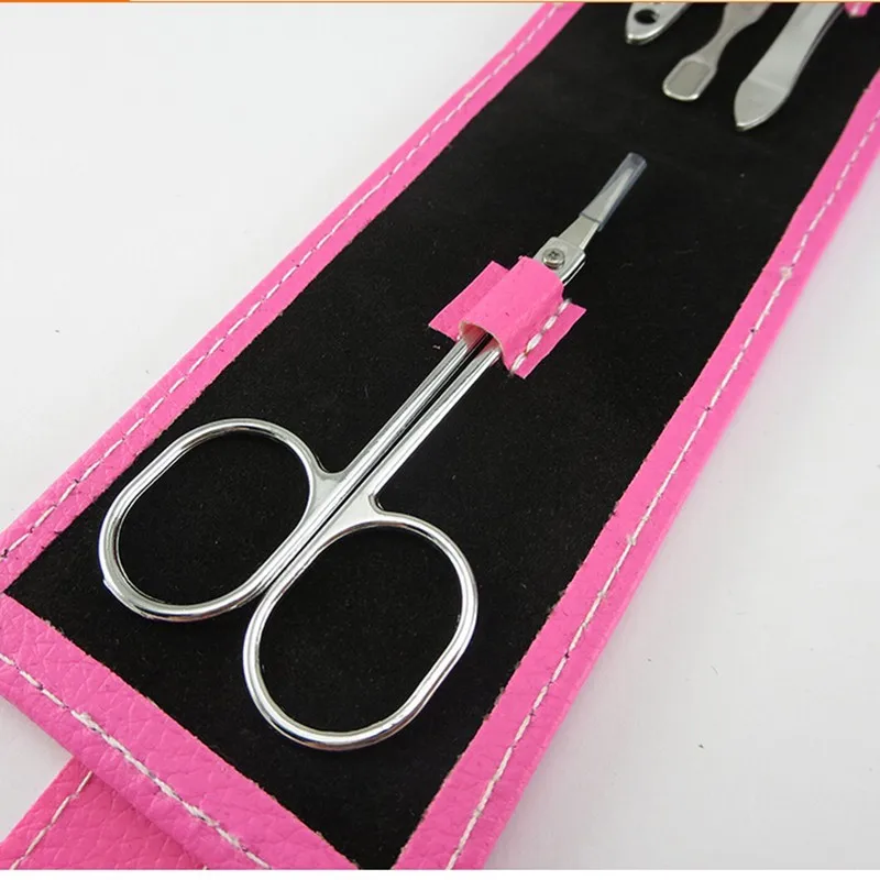 4 in 1 Mini Nail Manicure Tool Set High Carbon Steel Nail Care Kits Nail Clippers Scissors File Tweezers PVC Bag Case 4pcs/set