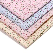 Тонкая цветочная ткань для шитья, 100 полиэстер, тканая ткань с мультяшным рисунком, ткань для домашнего текстиля или фартука, дешевая ткань T96