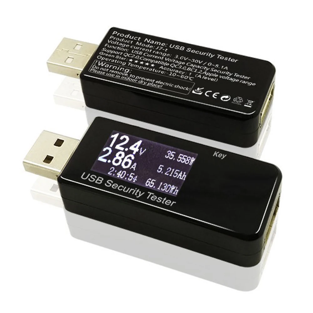 USB тестер безопасности блок питания монитор Цифровой емкости напряжения точный детектор тока Амперметр счетчик энергии ЖК-дисплей