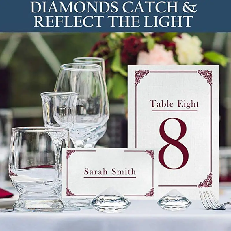 

30Pcs Acrylic Diamond Table Number Name Card Holder Party Wedding Table Decor