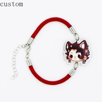 

Personalized Baby Name Customized Jewelry Birthday Gifts Custom Acrylic Bracelets with Red/balck Rope