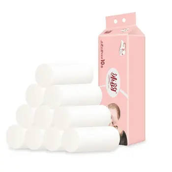 

10Rolls Paper , Bathroom Household 3 Layers Bath Toilet Paper White Smooth Soft