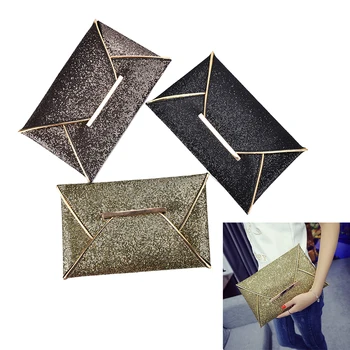 

luxury brand Evening Party Bag Clutches Women Bags Gold Sequins Envelope Bag Purse Clutch Handbags Shiny Solid Ultrathin