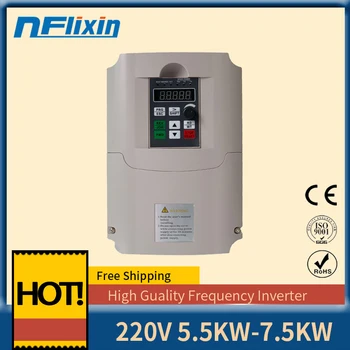 

7.5kw 220V 10HP VFD AC Frequency Inverter Single Phase Input 3 Phase Output Drives Frequency Converter for motor