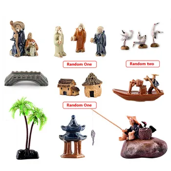 

New 10Pcs/Set Sand Table Model Water Landscape Decoration Set Micro Landscape Small Ornaments Decor - (Color And Style Random )