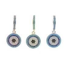 Новое поступление серьги высокого качества чистый 925 пробы Aaa Cz Кристалл индейка сглаза крошечный гвоздик серьги для женщин Висячие Серьги Роза