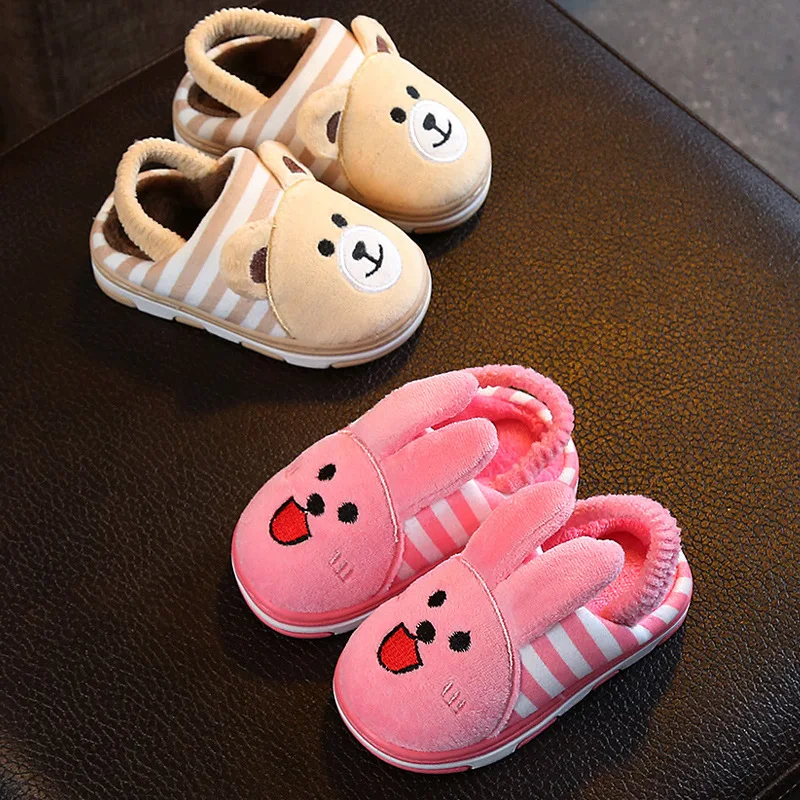 Домашние тапочки для маленьких девочек; хлопковая обувь; сезон зима-осень; Детские домашние шлепанцы; теплая нескользящая обувь для мальчиков