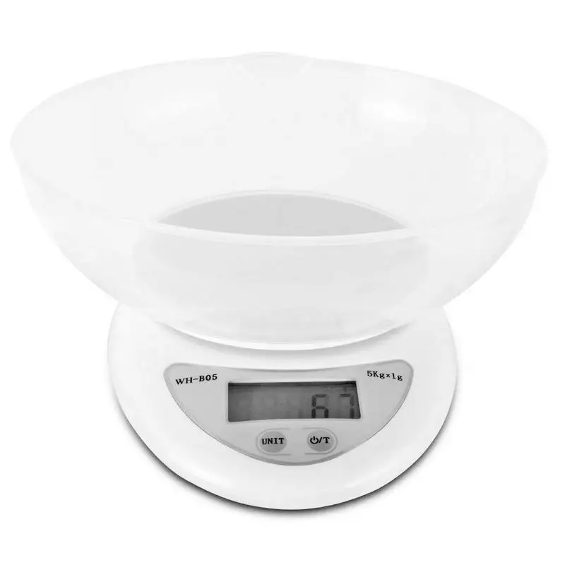 New 11LB / 5kg Precise Kitchen Digital LED Electronic Scale With Removable Bowl Kitchen Restaurant Weight Measurement Tool