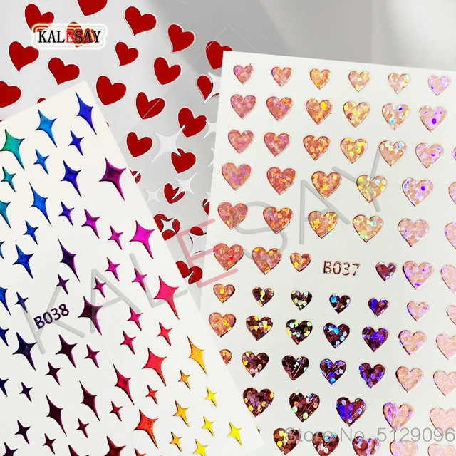 3D Nail Art Stickers Love heart Star Light Manicure Design